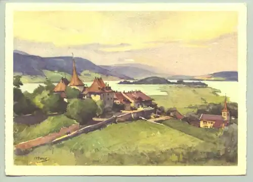 (1020249) Ansichtskarte Schweiz. Erlach - Bielersee. Herausg. Bund Schweizerische Frauenvereine. Alter unbekannt
