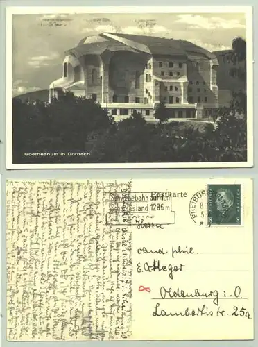 () Ansichtskarte Schweiz. Dornach Goetheanum. Postalisch gelaufen 1931