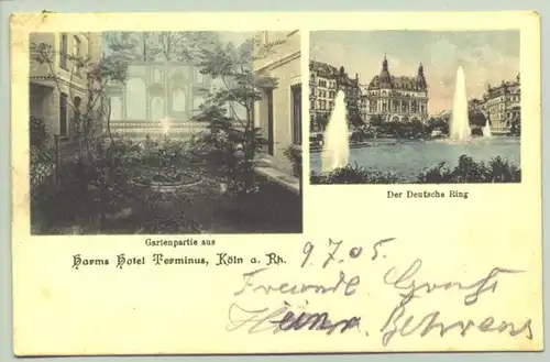 Koeln Harms Hotel T. 1905 (: )