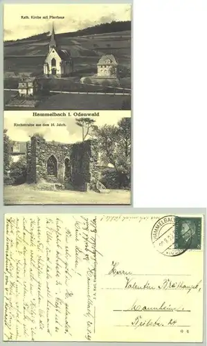 Ansichtskarte Hammelbach 1929 (intern : 0081927)