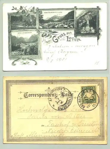 Ansichtskarte. "Gruss aus Lofer" Österreich. Postalisch gelaufen 1901