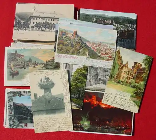 (0080347) 75 x alte Ansichtskarten von Heidelberg und Umgebung, ab 1897