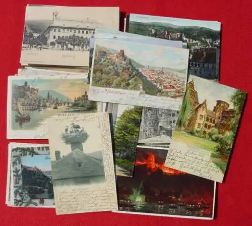 ! Neu : Versandkosten ab Euro 2,20 () Ab dem Jahre 1897 : Hübsche Partie von 75 x alten Ansichtskarten von Heidelberg und Umgebung. PLZ-Bereich pauschal 69115. Ab dem Jahre 1897 bis 1946. Viele mit Marke + Stempel, viele in Farbe. 