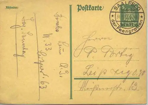 Saalfeld Postk. 1927 (intern : 1016643)