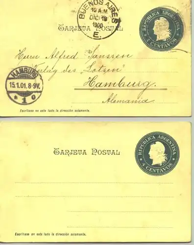 2 x Ganzsachen Argentinien 1900 ()