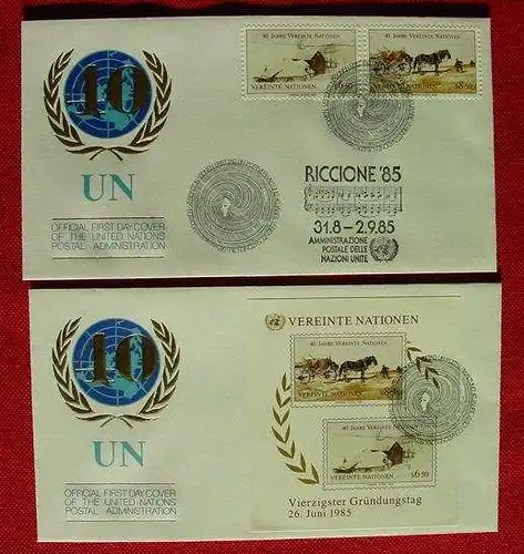 2 x UNO Kuverts 1985 (intern : 1015789)