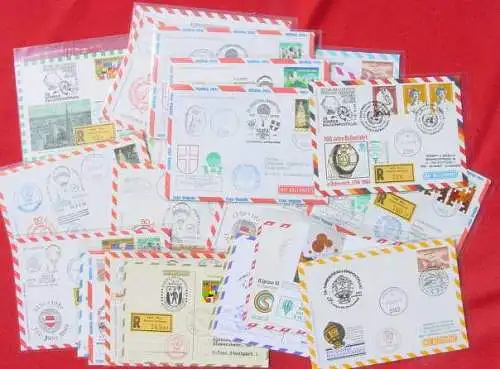 Neu : Versandkosten ab Euro 2,50 (intern: ) Ballonfahrt-Belege : Interessante kl. Partie von versch. Belegen zum Thema Ballonfahrt aus der Zeit 1980-1984. Insgesamt 24 Sonderbriefe, Karten u. R-Briefe. Schöne farbige Bordstempel,...