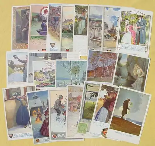 (1025262) Hübsche, kleine Sammlung von 22 verschiedenen Ansichtskarten zum Thema "Deutscher Schulverein", ab 1911-1924.