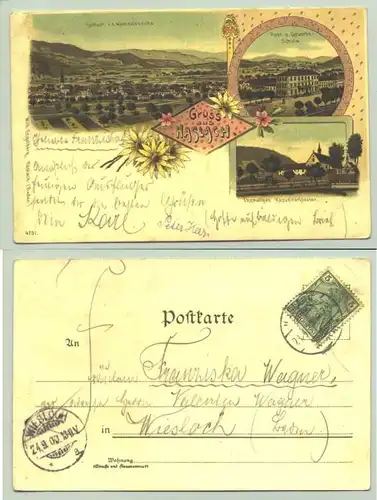 (77704-011) Ansichtskarte "Gruss aus Haslach" von 1900
