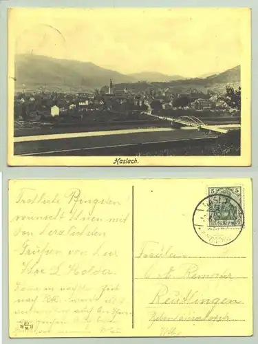 (1022007) Haslach 1911. Ansichtskarte. PLZ-Bereich pauschal 77716