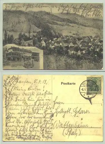 (79295-011) Ansichtskarte. "Gruss aus Laufen". links unten 'Graefl. Zeppelin'sches Schloss'