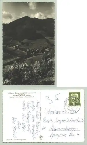 (1022152-79215)  Ansichtskarte. Luftkurort Oberprechtal. Rücks. Text : Gasthof Adler, Bes. Fritz Pleuler. Mit Marke u. Stempel von 1963.