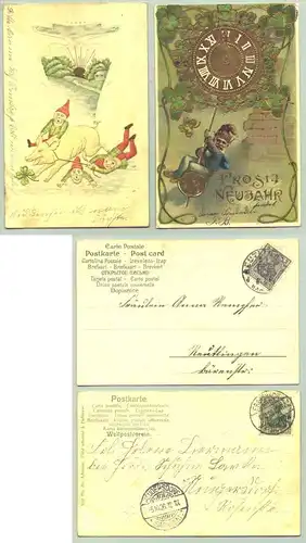 2 x Zwerge / Neujahr 1903-06 (intern : 1025535)