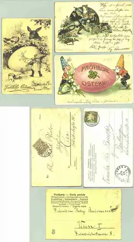 3 x Zwerge / Ostern, u.a. ab 1900 (in: 1025533)