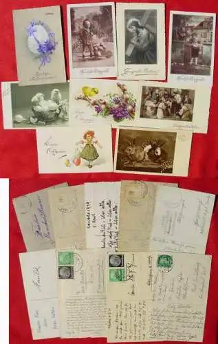 Neu : Versandkosten ab Euro 1,50 (intern : ) Kleine Partie von 9 verschiedenen Osterkarten. Vermutlich alle aus den 1920er bis 1940er Jahren. Zum Teil postalisch gelaufen u. staerker gebraucht (Marken geloest, kleine Risse, u. ae.)