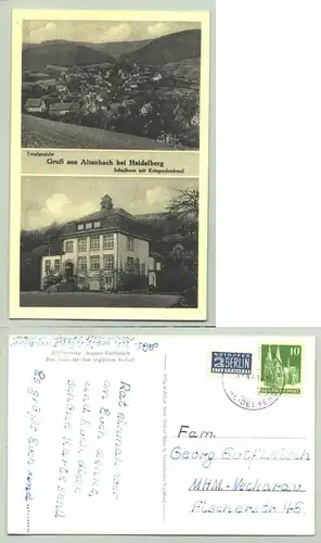 (69198-011) Ansichtskarte. Gruss aus Altenbach bei Heidelberg. Beschrieben u. postalisch gelaufen mit Marke nebst Stempel v. 1951