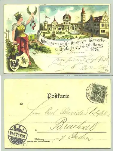 (74072-031) Ansichtskarte. Gruss aus der Heilbronner Gewerbe- u. Industrie-Ausstellung 1897