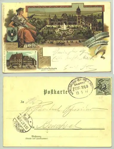 (74072-041) Ansichtskarte. Offizielle Postkarte. Gruss aus der Heilbronner Gewerbe- u. Industrie-Ausstellung 1897