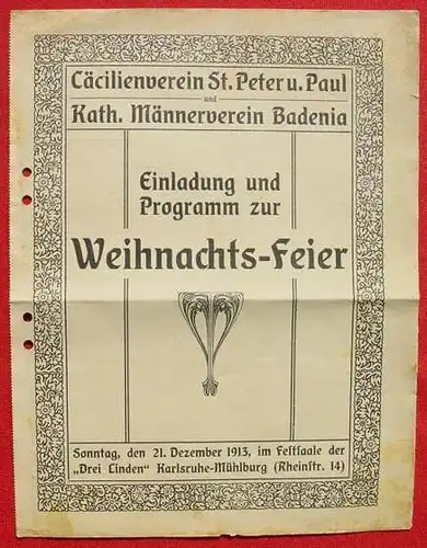 Progr. Caecilienvereins Karlsruhe 1913 ()