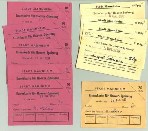 10 x Mannheim Hoover-Speisung 1950 ()