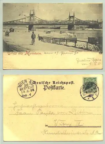 (68165-091) Ansichtskarte. 1898 "Gruss aus Mannheim"