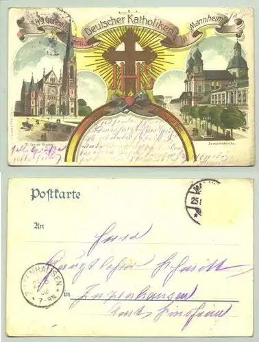 (68165-021) Ansichtskarte. 49. General-Versammlung Deutscher Katholiken in Mannheim vom 24. bis 28. August 1902