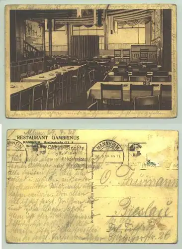 (68165-031) Ansichtskarte. "Mannheim - Restaurant Gambrinus, Breitestrasse"