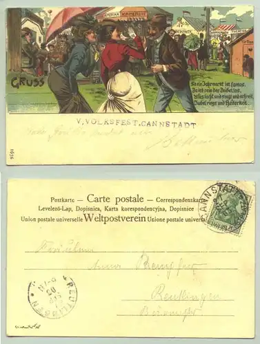 (70372-041) Ansichtskarte. Gruss v. Volksfest Cannstadt. 1903