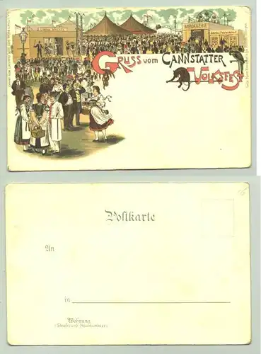 (70372-031) Ansichtskarte. Gruss vom Cannstatter Volksfest. Um 1900