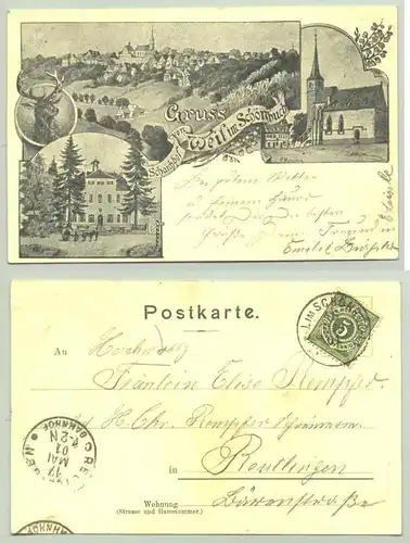 (71032-011) Ansichtskarte. Gruss von Weil im Schönbuch. 1901