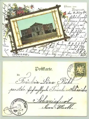 (95444-021) Ansichtskarte. "Gruss aus Bayreuth". Postalisch gelaufen 1901