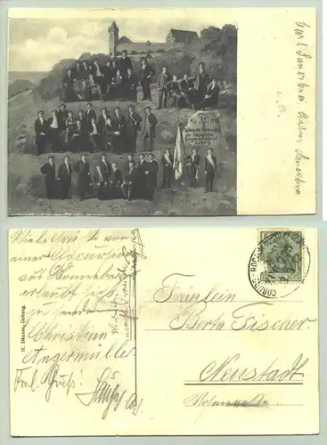 (96450-011) Alte Gedenk-Ansichtskarte "Technische Vereinigung der Herzoglichen Baugewerkschule Coburg 1912"