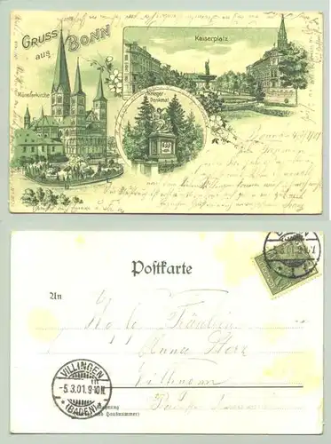 (53113-011) Ansichtskarte. "Gruss aus Bonn". 1901