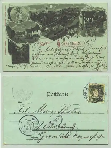 (91322-011) Ansichtskarte. Mondscheinkarte. 1900 "Gruss aus Graefenberg (Fraenk. Schweiz)"