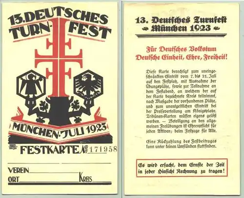 Festkarte Muenchen 1923 (intern : 1011846)