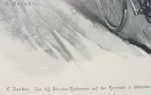 Rennbahn Halensee. Kunstdruck um 1900 ? ()