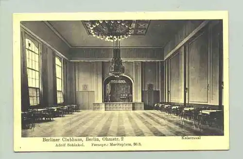(10178-031) Ansichtskarte. 1916 "Berliner Clubhaus. Berlin, Ohmstrasse 2. Kaisersaal - Adolf Schinkel"