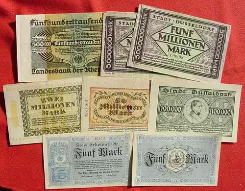 Duesseldorf, u.a. 8 x Notgeld 1918-1923 ()