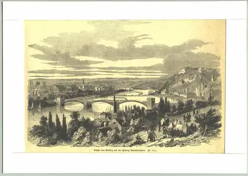 Koblenz-Ehrenbreitstein Holzstich um 1875 (1031064