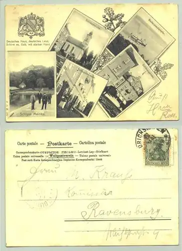 (78465-) Ansichtskarte. Schloß Mainau - Bodensee. Postalisch gelaufen 1906.