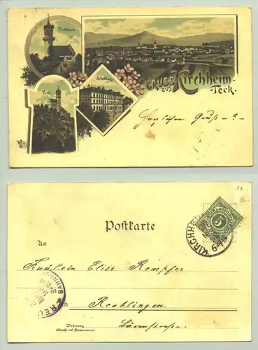 (73230-011) Ansichtskarte. 1898. Gruss aus Kirchheim-Teck