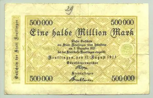 Reutlingen - Halbe Mio 11.8.1923 (intern : 