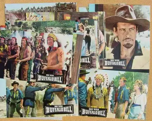 Neu ! Versandkosten ab Euro 3,00 / BRD.  (intern ) Gloria-Film-Produktion : "Das war Buffalo Bill". 50 verschiedene Bildkarten in Postkartengröße. Einzel-Bilder-Serie nummeriert von Bild-Nr. 21 – 70. Herrliche, mehrfarbige Filmszenen mit...