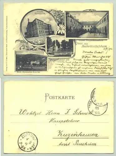 (97941-111) Ansichtskarte. 1900. "Gruss aus Tauberbischofsheim"