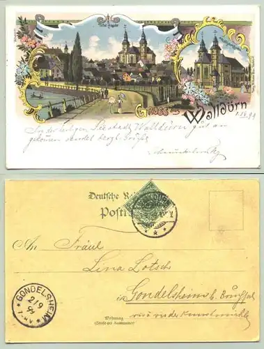 (74731-021) Ansichtskarte. 1899. Gruss aus Wallduern. Beschrieben u. postalisch gelaufen