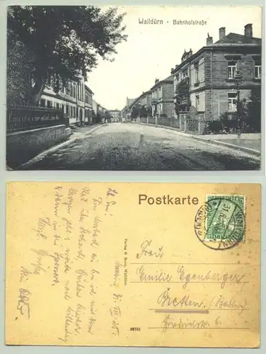 (74731-041) Ansichtskarte. 1925. "Walldürn - Bahnhofstrasse"