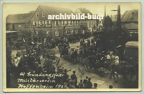 (74889-041) Ansichtskarte. Original Foto-Ansichtskarte "60. Gruendungsfeier Militaerverein Hoffenheim 1931"