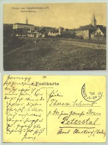 (74831-021) Ansichtskarte. "Gruss aus Gundelsheim a. Neckar"