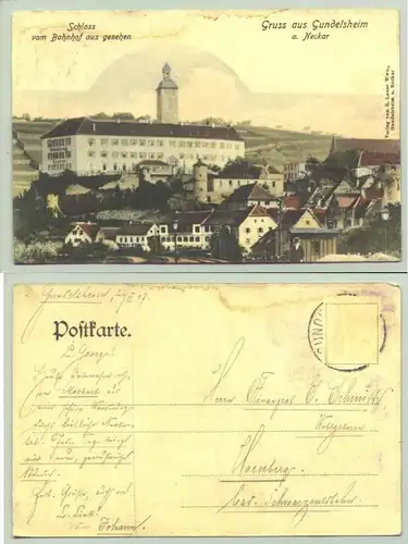 (74831-011) Ansichtskarte. "Gruss aus Gundelsheim a. Neckar"