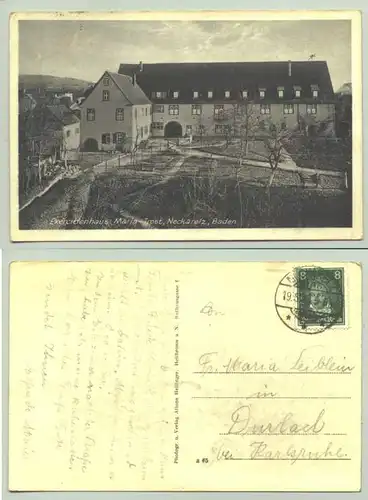 (74821-061) Ansichtskarte. "Exercitienhaus Maria-Trost, Neckarelz, Baden". (Mosbach)